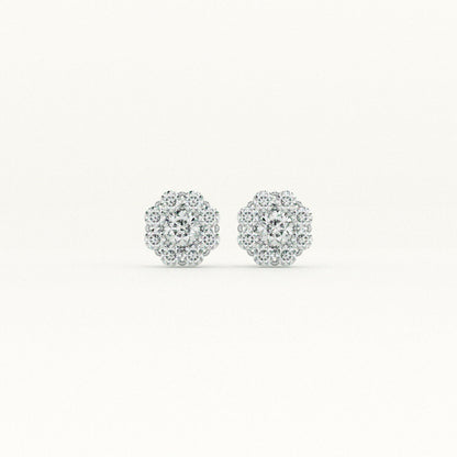 Dazzling Halo Stud Earrings