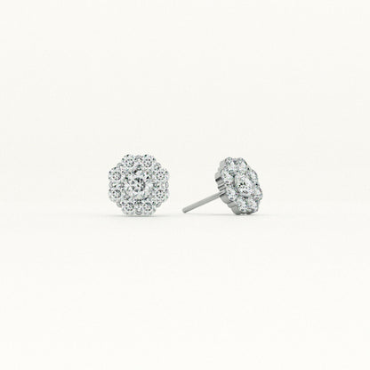 Dazzling Halo Stud Earrings