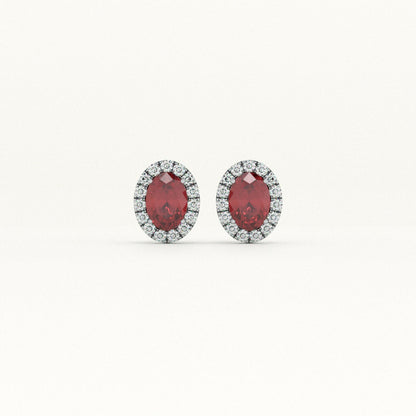 Timeless Synthetic Red Ruby Stud Earring