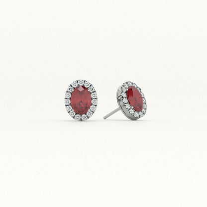 Timeless Synthetic Red Ruby Stud Earring