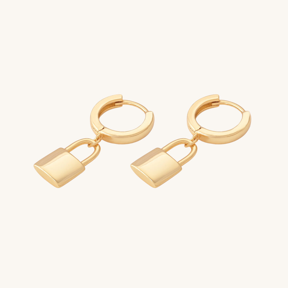 Small Lock Hoop Earrings