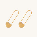 Safety Heart Hoop Earrings