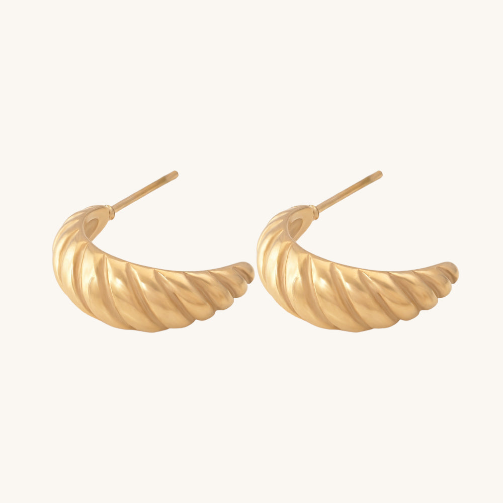 Croissant Style Hoop Earrings