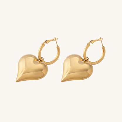 Chunky Heart Hoop Earrings