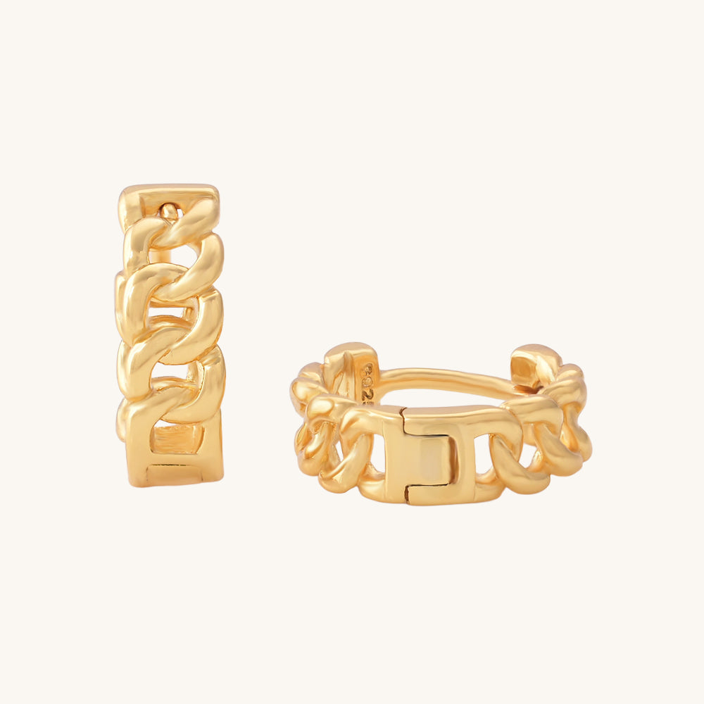 Tiny Chain Hoop Earrings