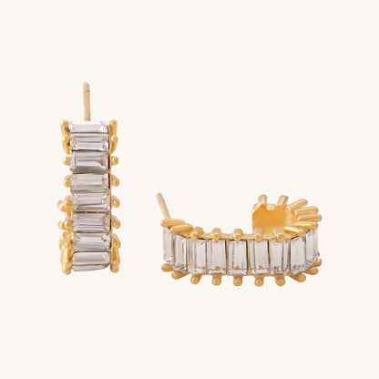 White Onyx Eternity Hoop Earrings
