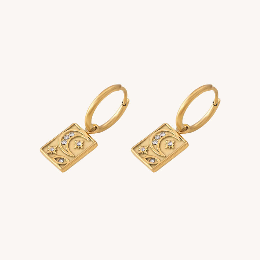 Celestial Square Dangle Earrings