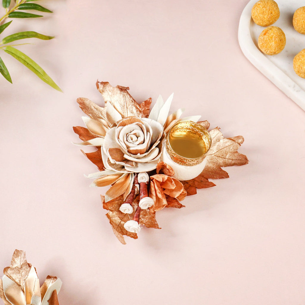 Earthbloom Natural Tea Light Candle Holder Set Of 4