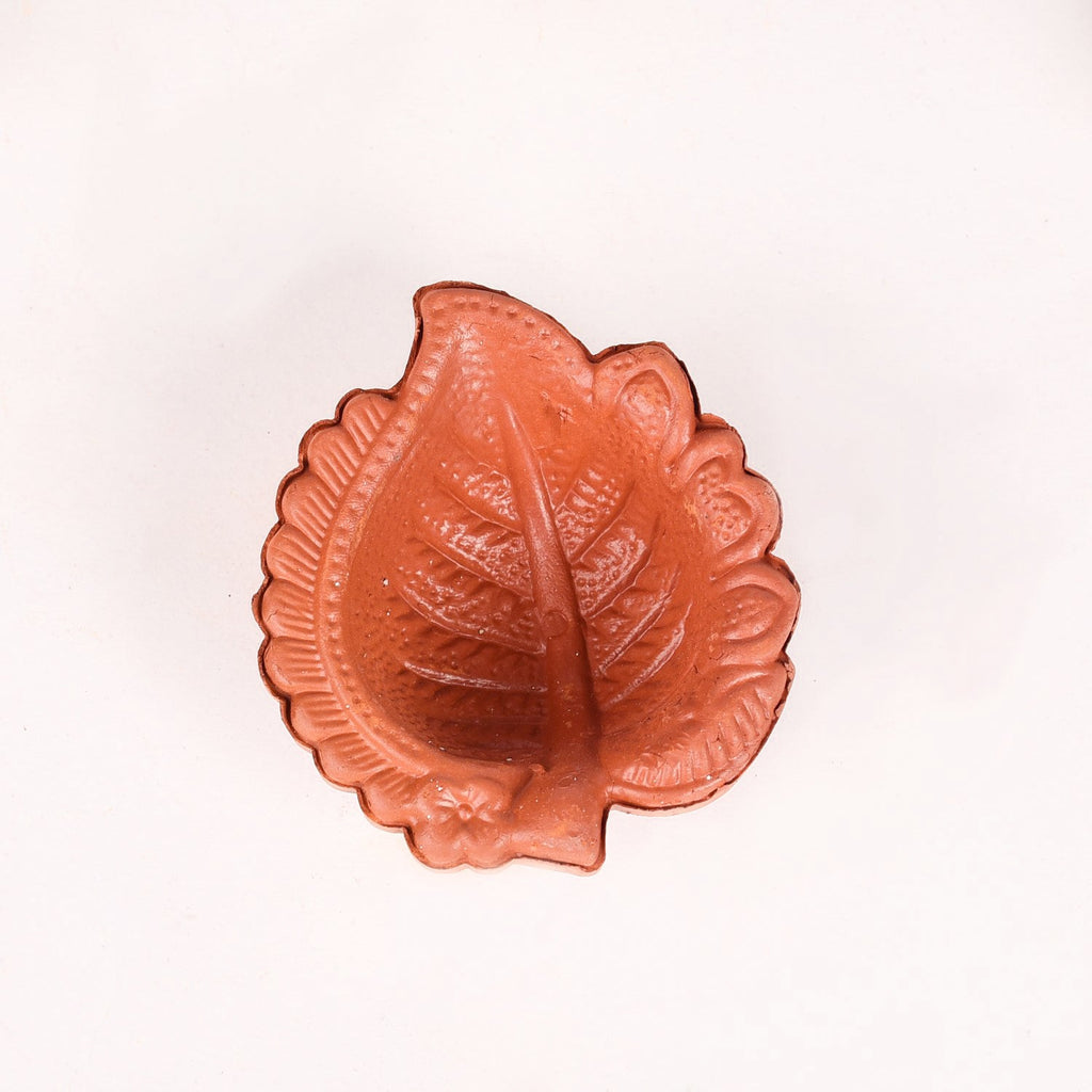 Engraved Natural Terracotta Diyas Set Of 48