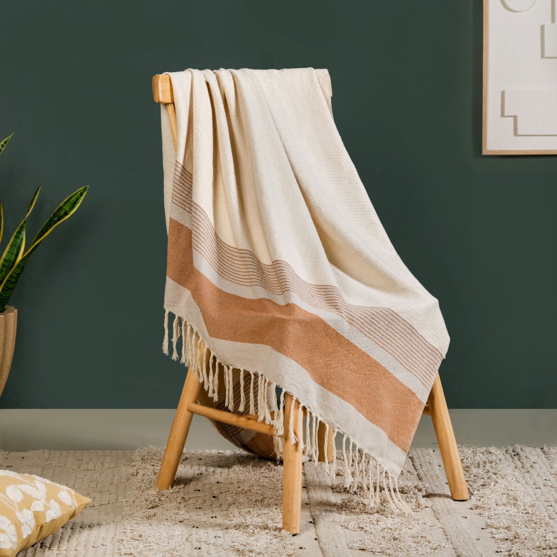 Earthtone Stripes Cotton Throw