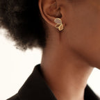 Earthy Blossom Gold Studs