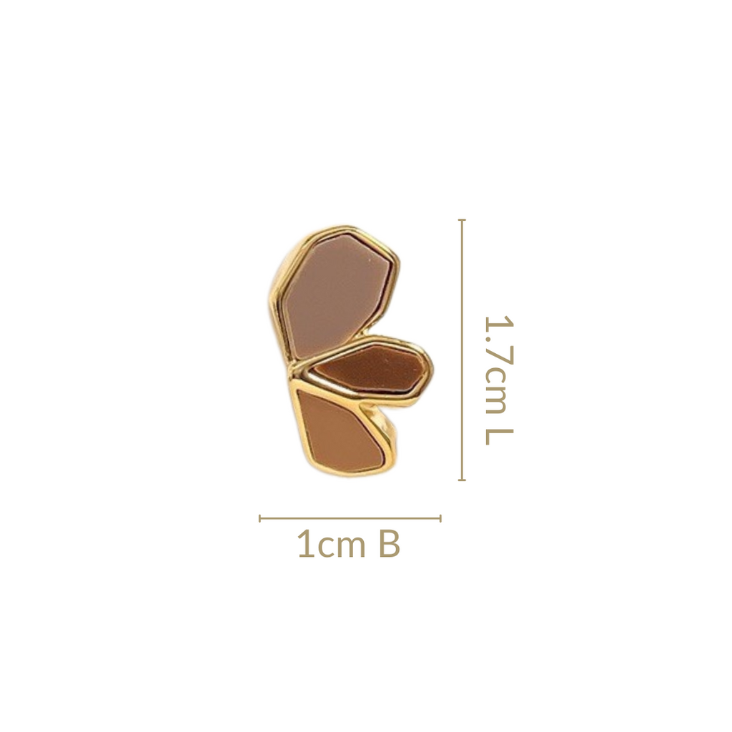 Earthy Blossom Gold Studs