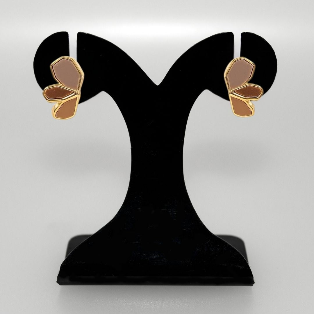 Earthy Blossom Gold Studs