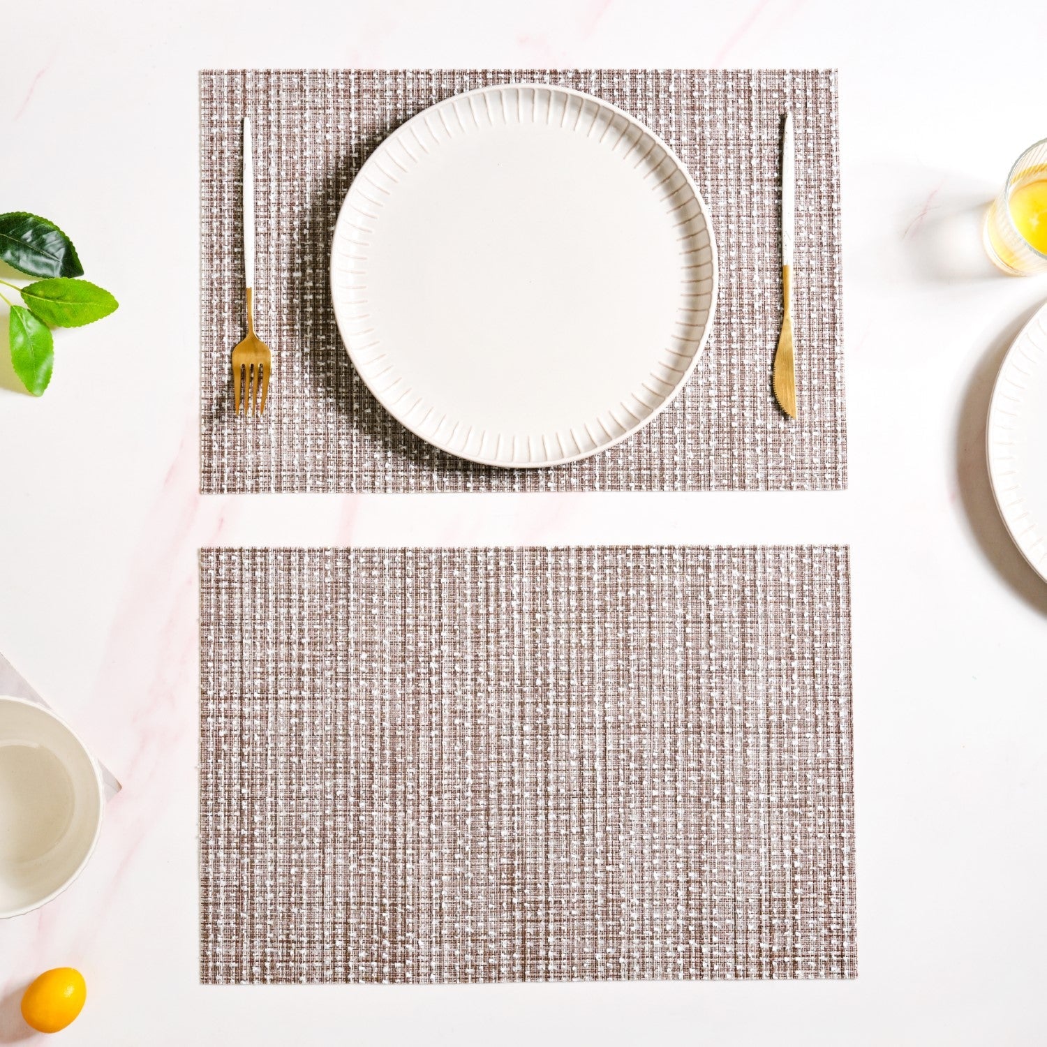 Brown Sheen Mat Set Of 6