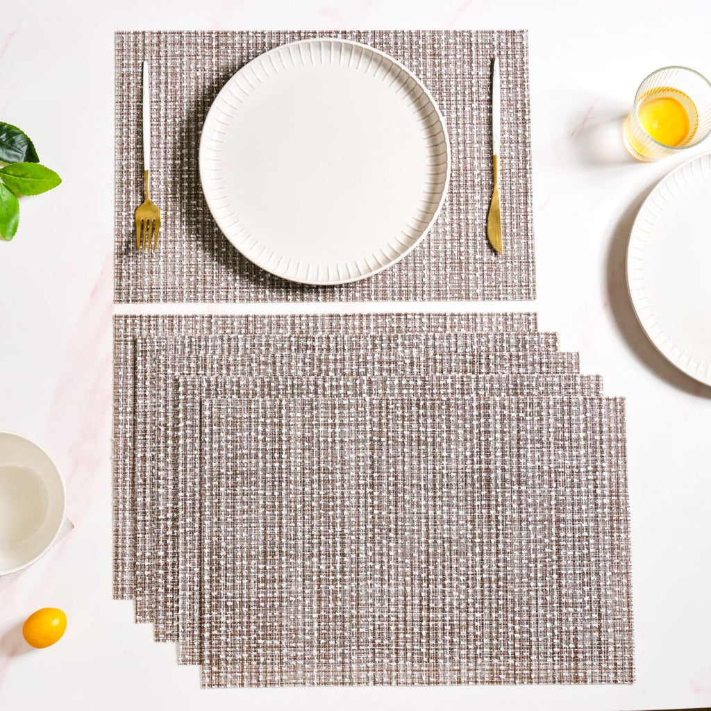 Brown Sheen Mat Set Of 6