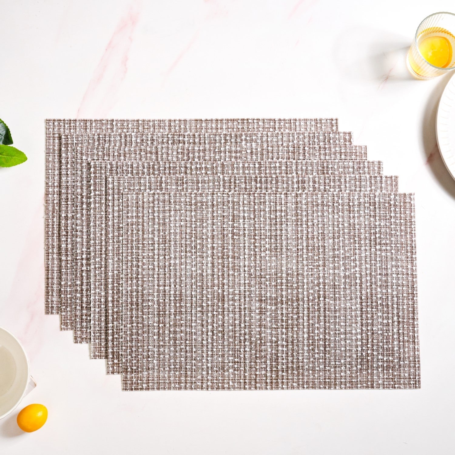 Brown Sheen Mat Set Of 6