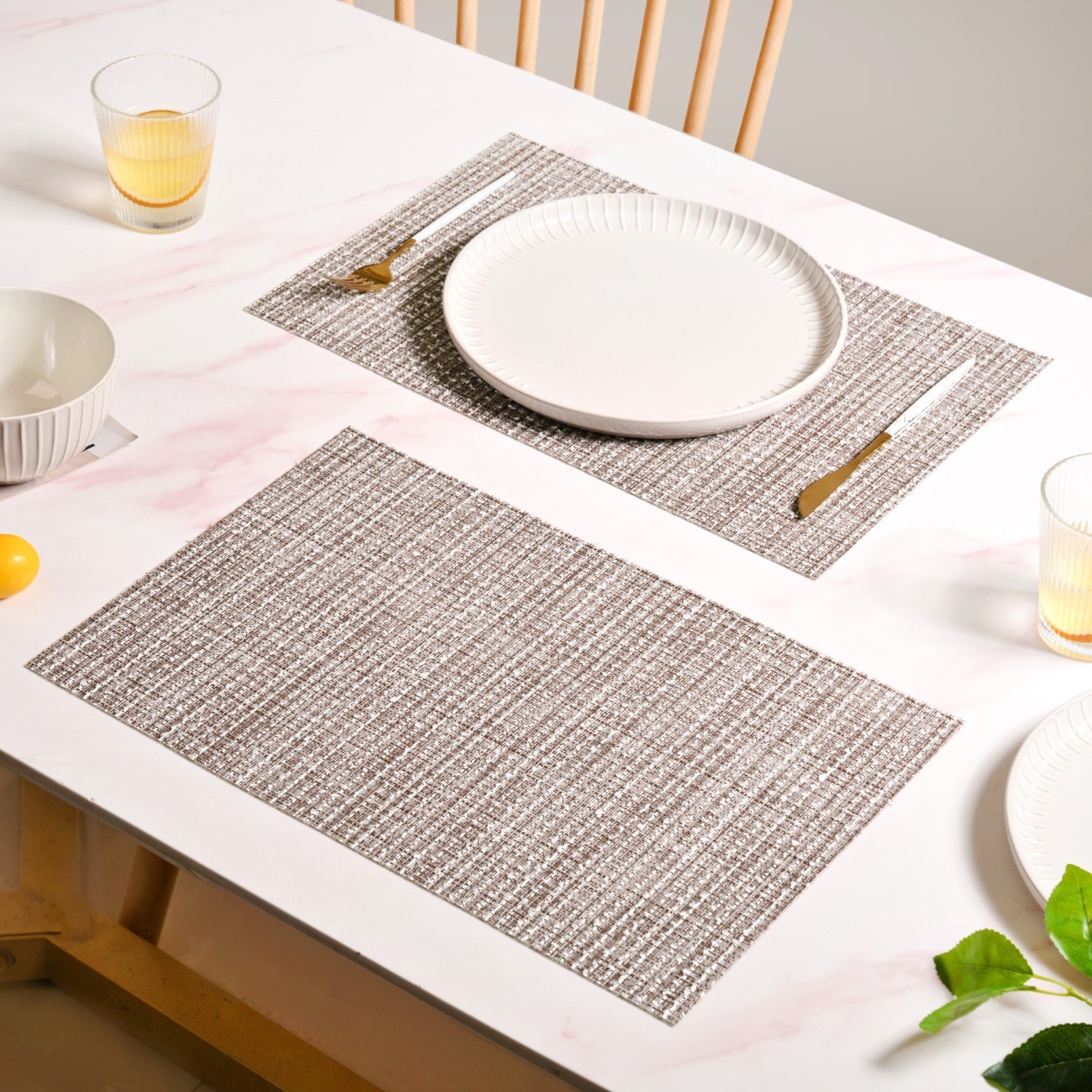 Brown Sheen Mat Set Of 6