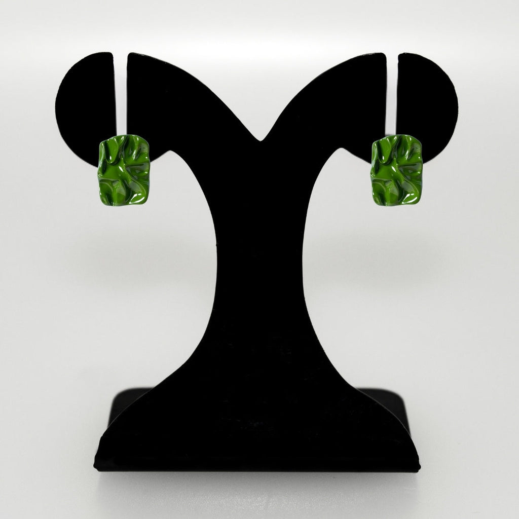 Earthy Glam Green Stud Earrings