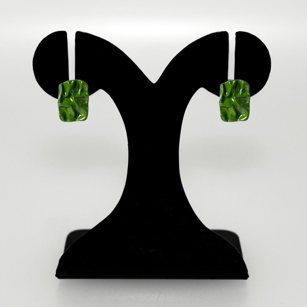 Earthy Glam Green Stud Earrings