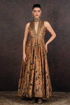 Earthy Mustard Anarkali Set | MURAQQA