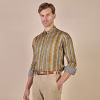 Earthy Mustard Striped Shirt | CHHĒ