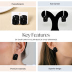 Earthy Glam Black Stud Earrings