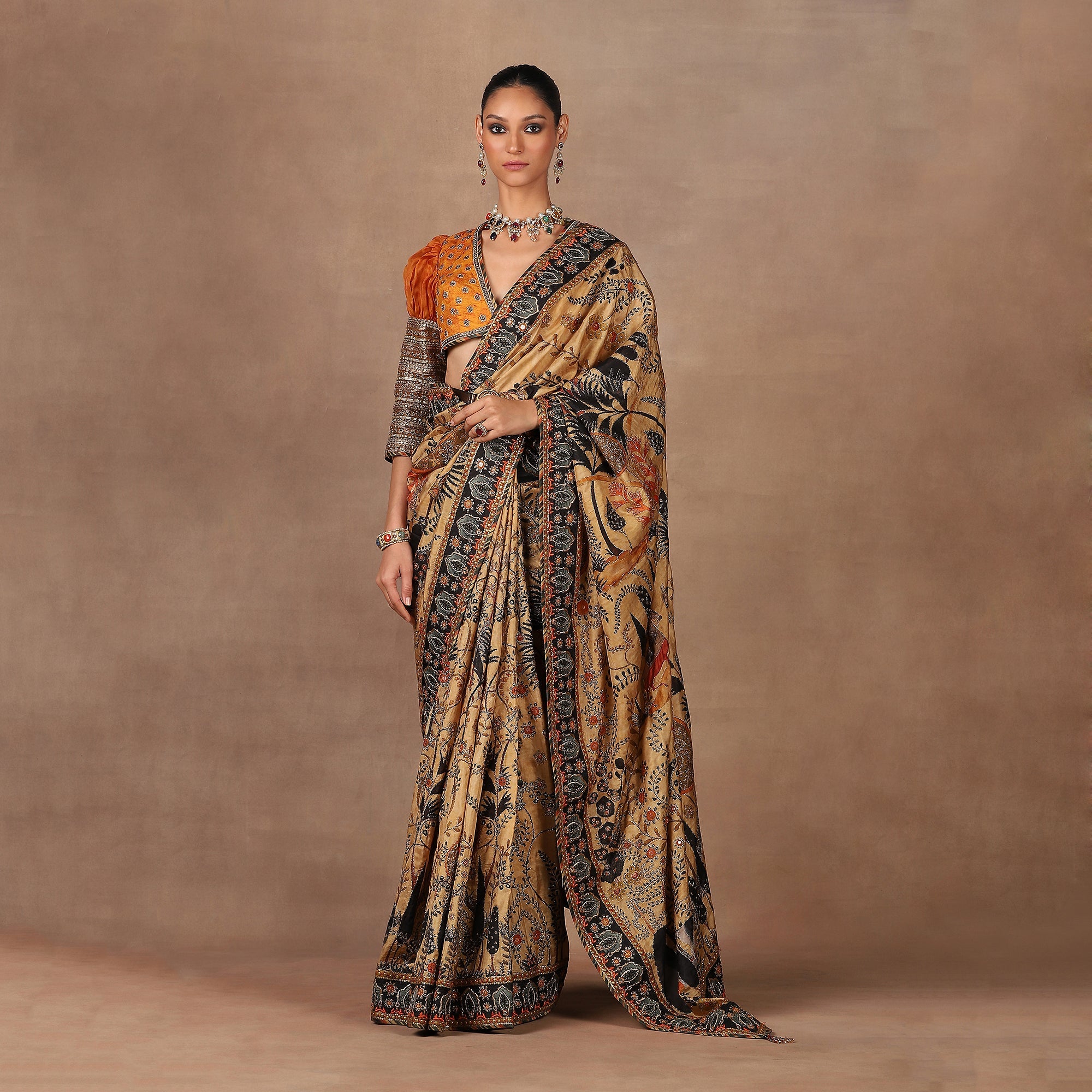 Earthy Mustard Saree Set | MURAQQA
