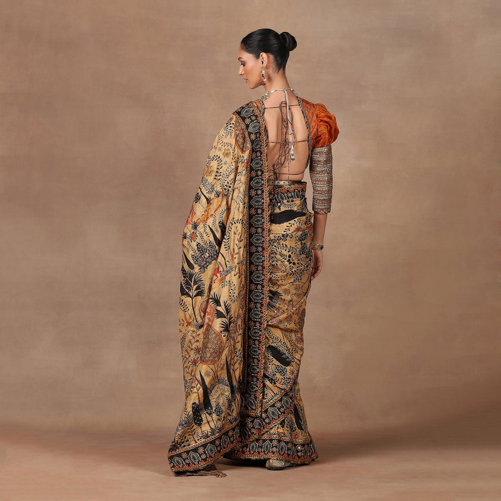 Earthy Mustard Saree Set | MURAQQA