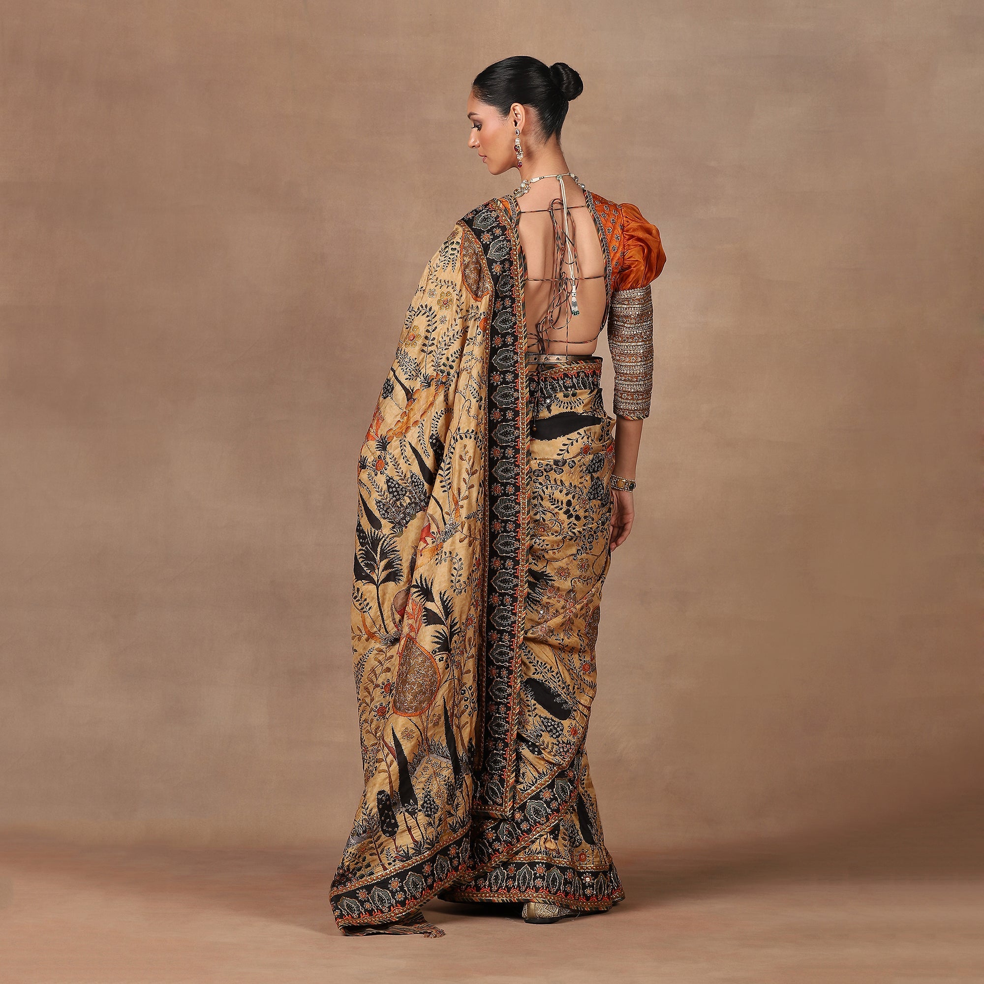 Earthy Mustard Saree Set | MURAQQA