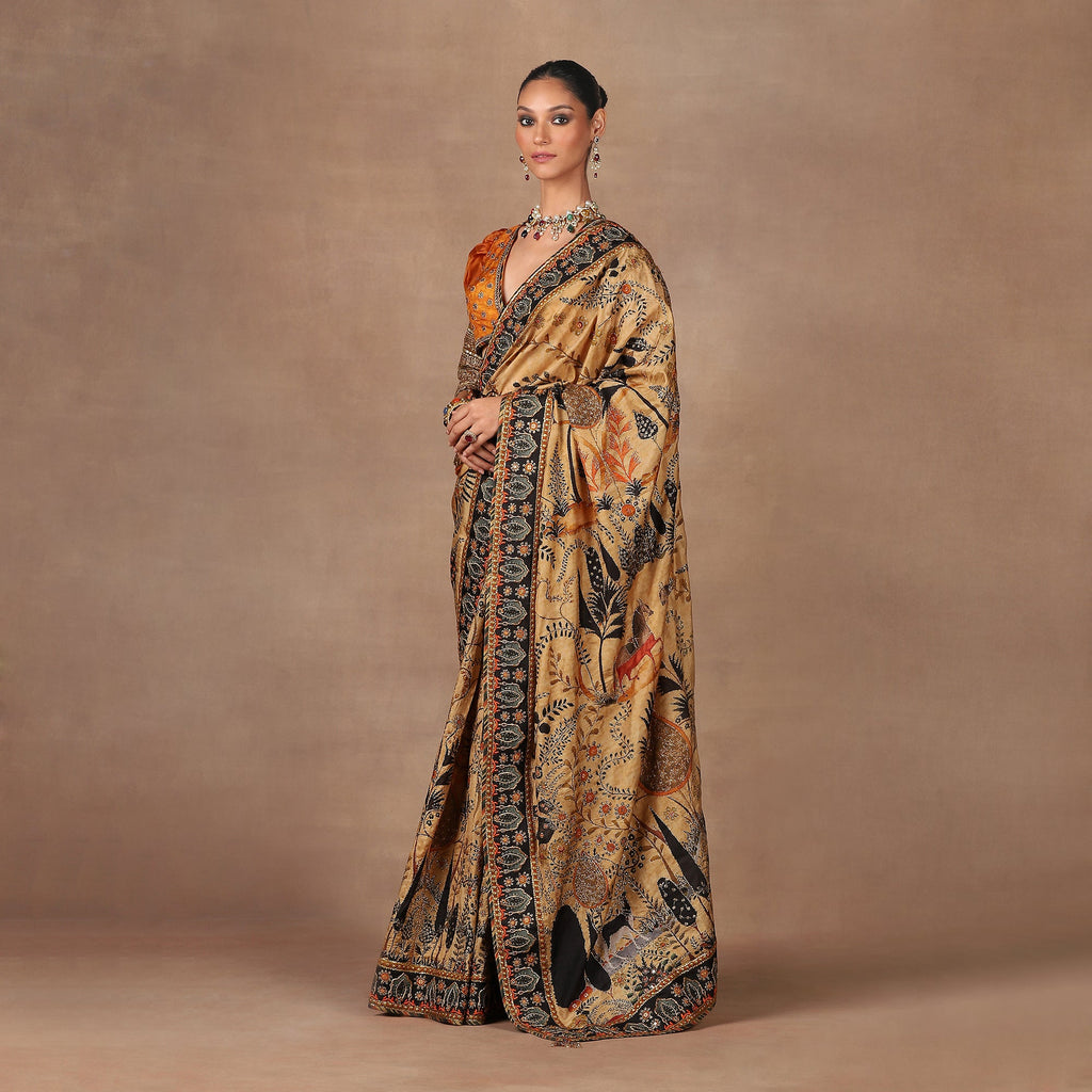 Earthy Mustard Saree Set | MURAQQA