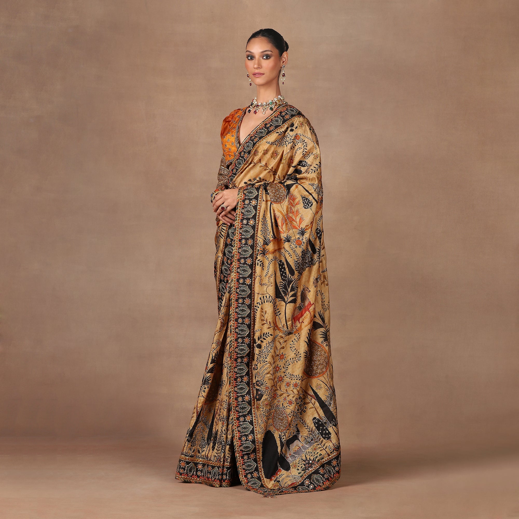 Earthy Mustard Saree Set | MURAQQA