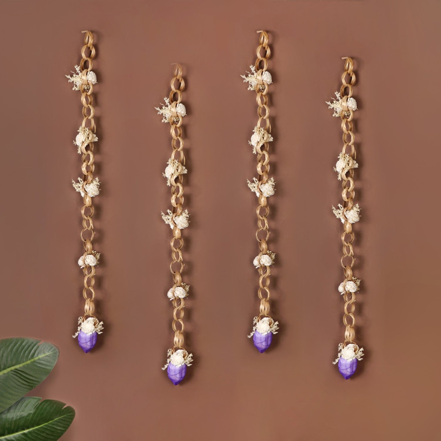 Ecofriendly Flower Wall Hanging Set Of 4