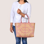 Ecofriendly Handwoven Natural BreezeBag Blush Pink Tote