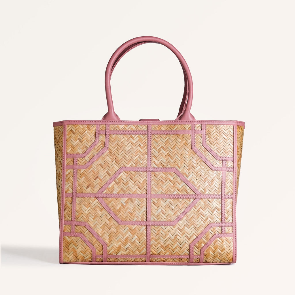 Ecofriendly Handwoven Natural BreezeBag Blush Pink Tote