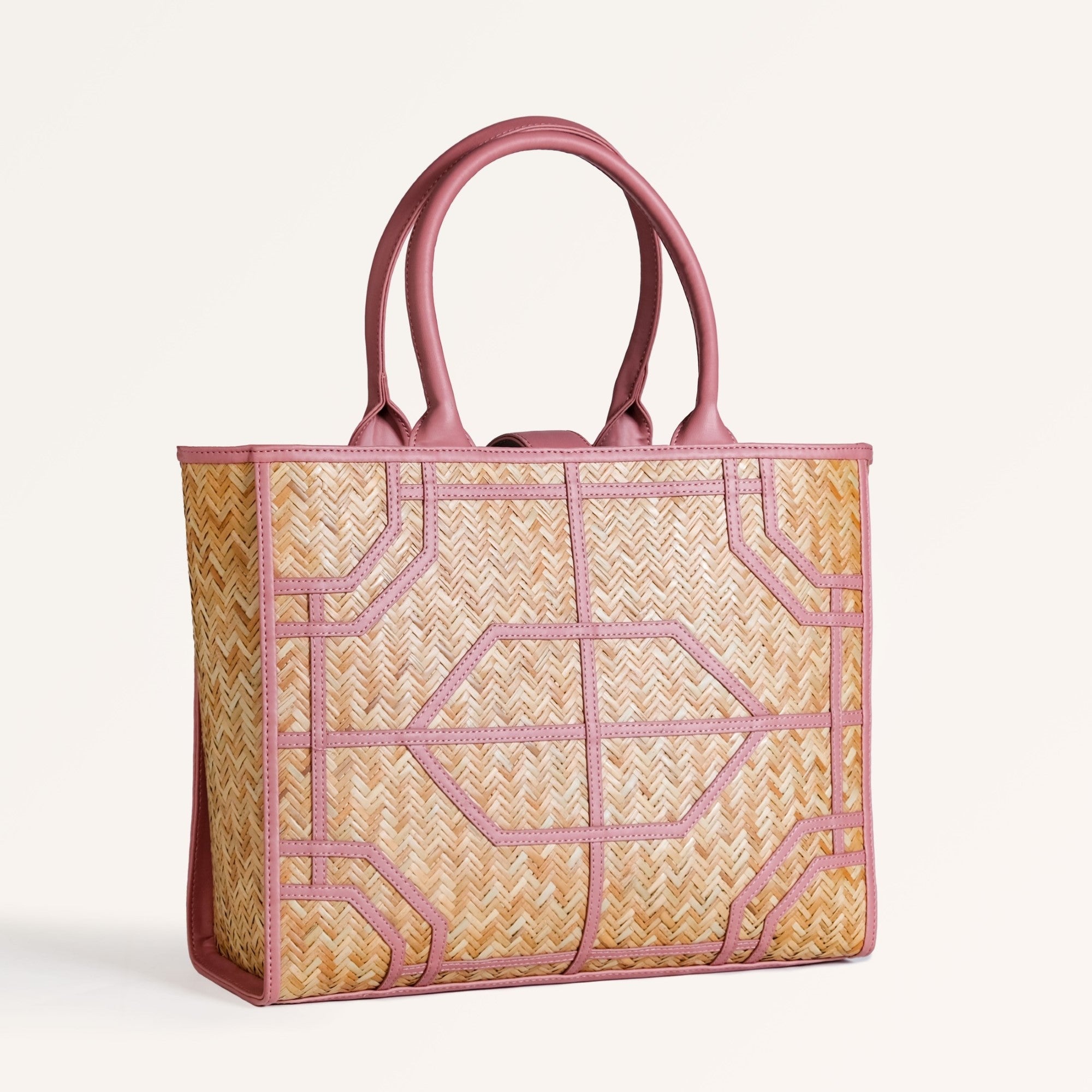 Ecofriendly Handwoven Natural BreezeBag Blush Pink Tote