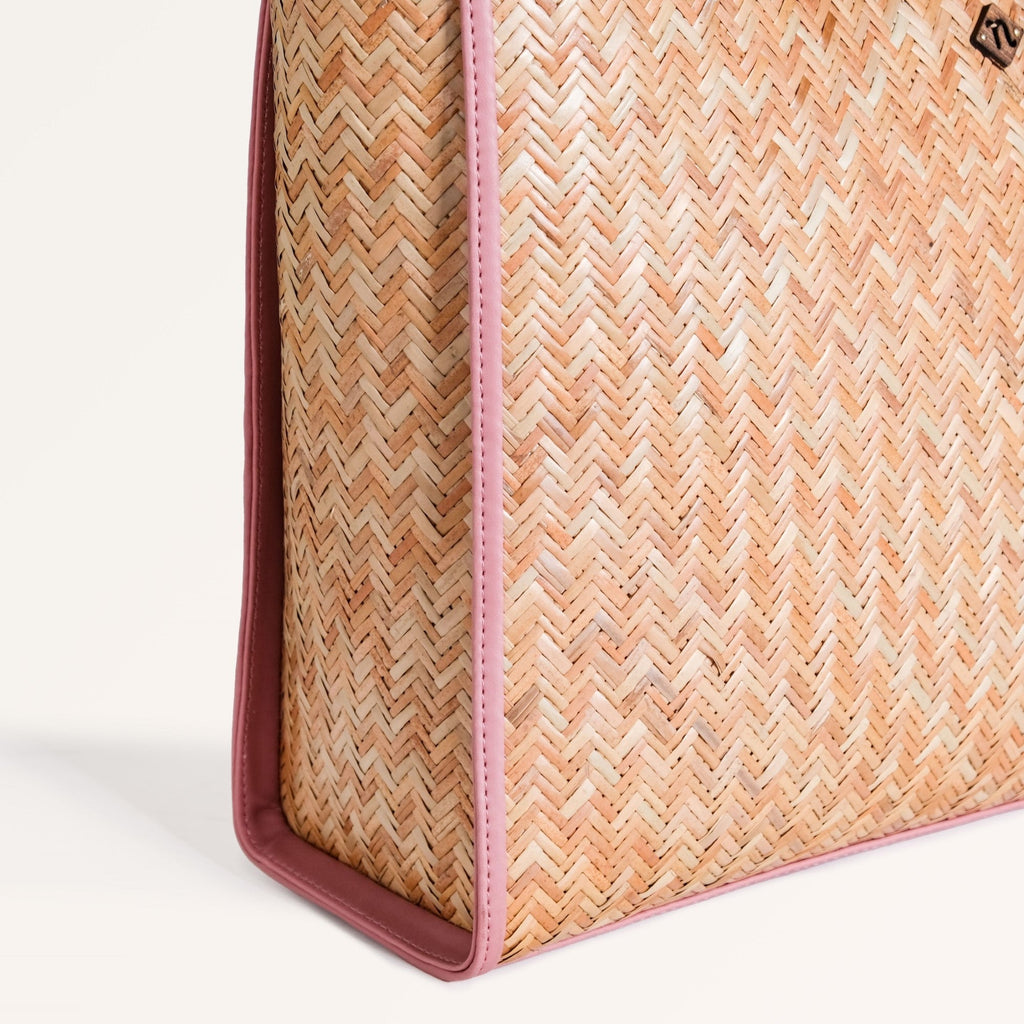 Ecofriendly Handwoven Natural BreezeBag Blush Pink Tote