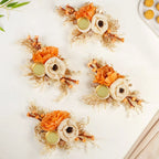 Ecofriendly Tealight Candle Holder Orange Set Of 4