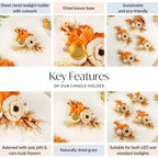 Ecofriendly Tealight Candle Holder Orange Set Of 4