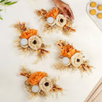 Ecofriendly Tealight Candle Holder Orange Set Of 4