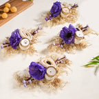 Ecofriendly Tealight Candle Holder Purple Set Of 4