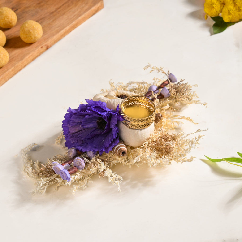 Ecofriendly Tealight Candle Holder Purple Set Of 4