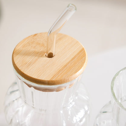 Milkshake Glass Tumbler With Lid And Straw Set Of 2 450ml