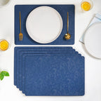 Electric Blue Embossed Table Mat Set Of 6