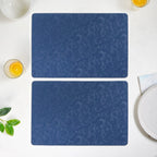 Electric Blue Embossed Table Mat Set Of 6