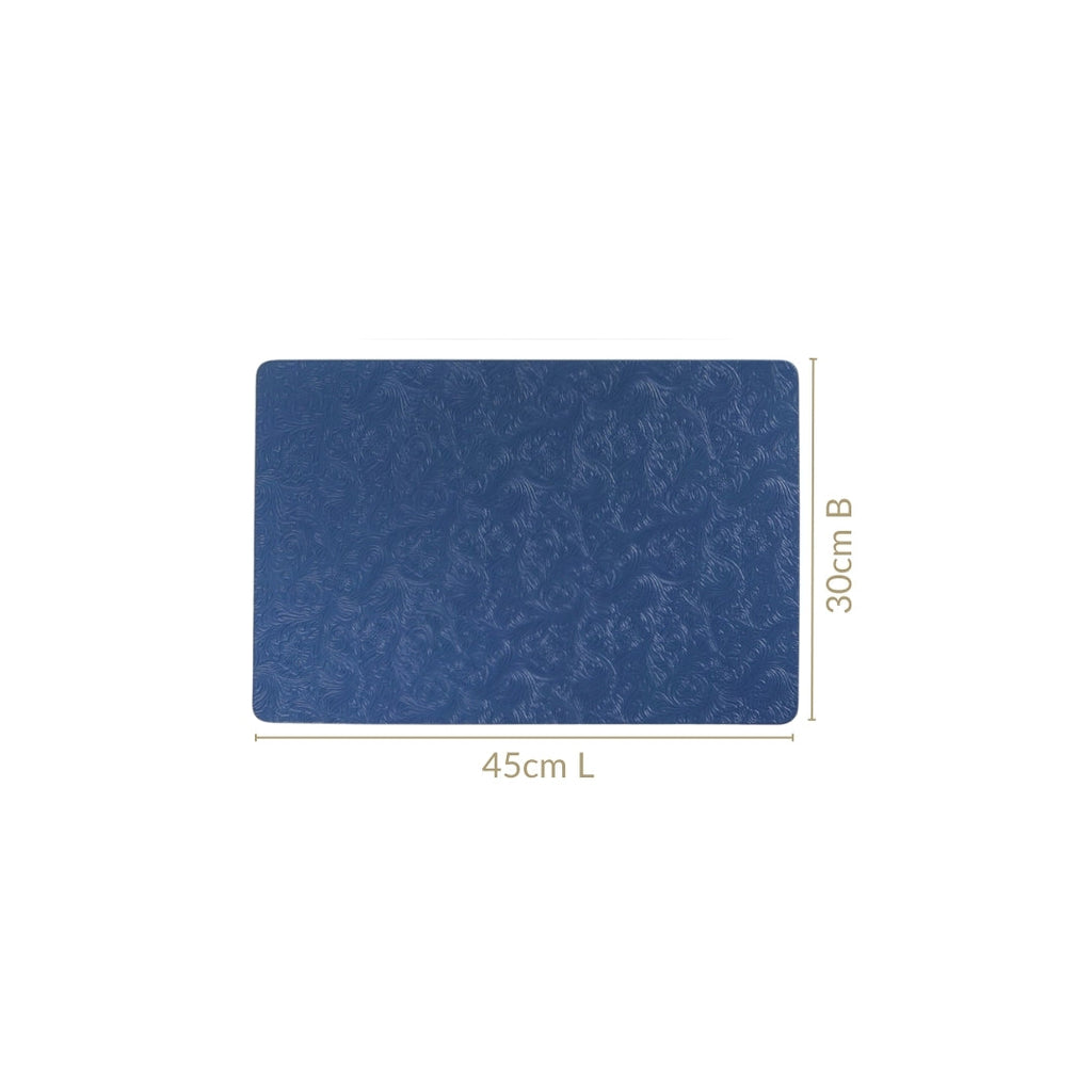 Electric Blue Embossed Table Mat Set Of 6