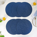 Electric Blue Round Table Mat Set Of 6