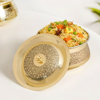 Embossed Pure Brass Handi Cooking Pot With Lid 1600ml