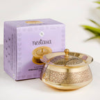 Embossed Pure Brass Handi Cooking Pot With Lid 1600ml