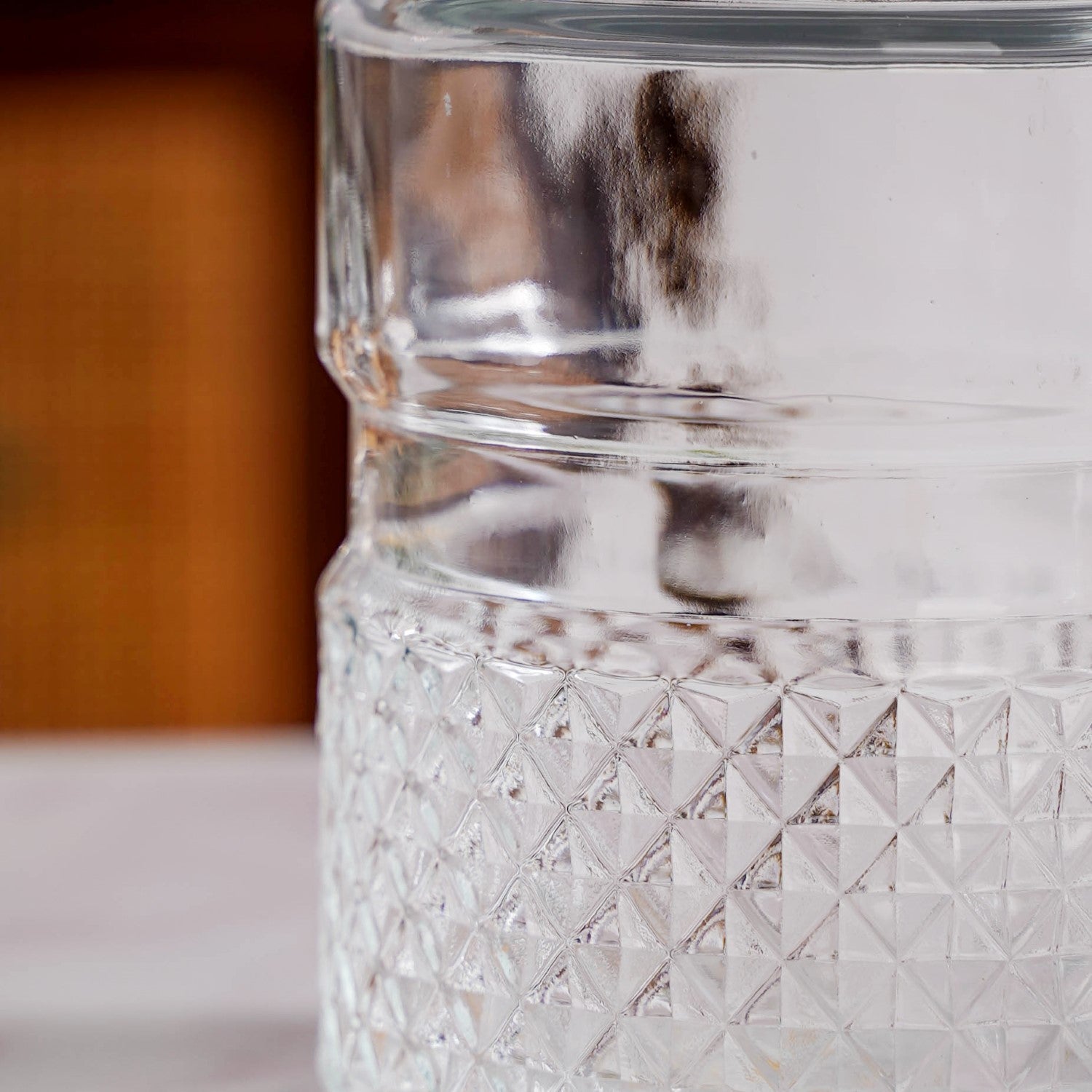 Embossed Glass Jar With Airtight Lid Set Of 4 750ml