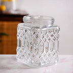 Embossed Kitchen Storage Container With Lids Set Of 4 1300ml